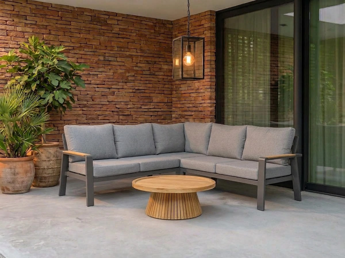 Belito Lotte Lounge Set Corner Sofa No. 8 | Anthracite Aluminum | 220 x 220 cm | 5-seater