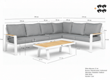 Belito Lotte Loungeset wit met afmetingen 288 x 220 cm