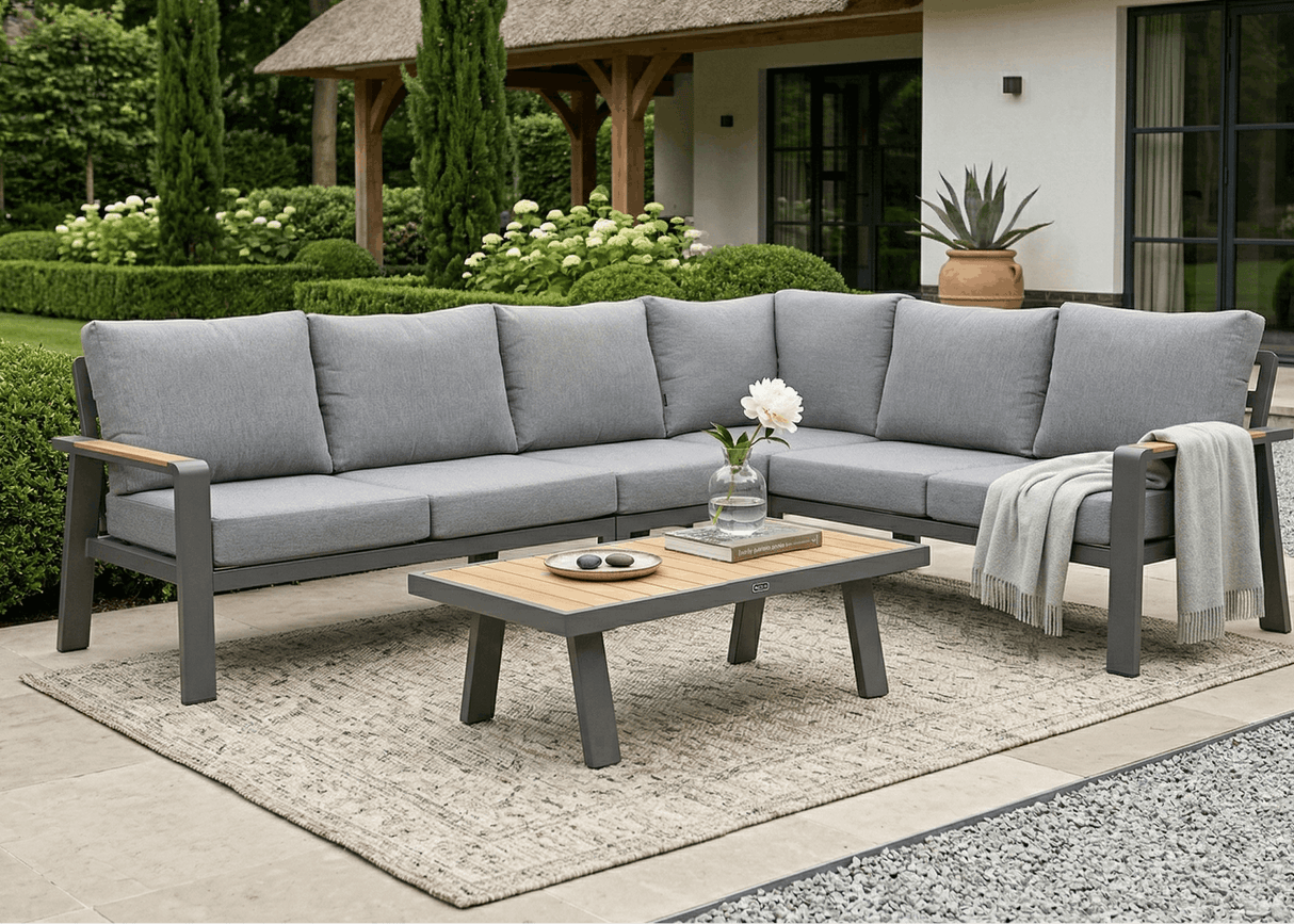 Belito Lotte Loungeset Hoekbank Nr. 1 | Antraciet Aluminium | 288 x 220 cm | 6-persoons