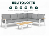 Belito® Lotte loungeset wit - hoek - 4 delig