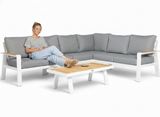 Aluminium Loungeset Hoekbank - Wit Frame - 6-Persoons - Belito Lotte