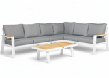 Aluminium Loungeset Hoekbank - Wit Frame - 6-Persoons - Belito Lotte