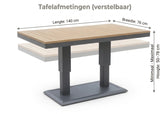 Belito Lotte Loungeset Hoekbank Nr. 10 Verstelbare Tafel | Antraciet Aluminium | 288 x 220 cm | 6-persoons