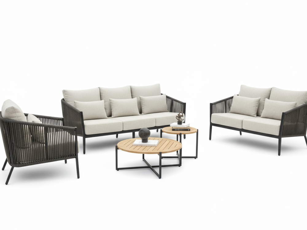 Belito® Ouddorp Aluminium Stoel-Bank Loungeset - Rope - All-Weather - Nr.1