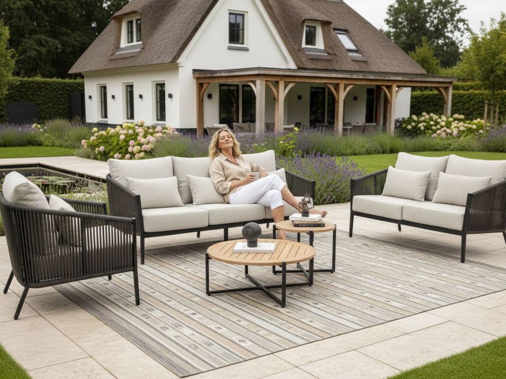 Belito® Ouddorp Aluminium Stoel-Bank Loungeset - Rope - All-Weather - Nr.1