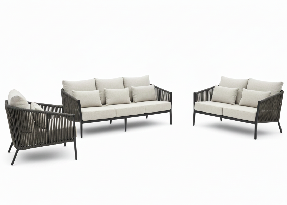 Belito® Ouddorp Aluminium Stoel-Bank Loungeset - Rope - All-Weather - Nr.2