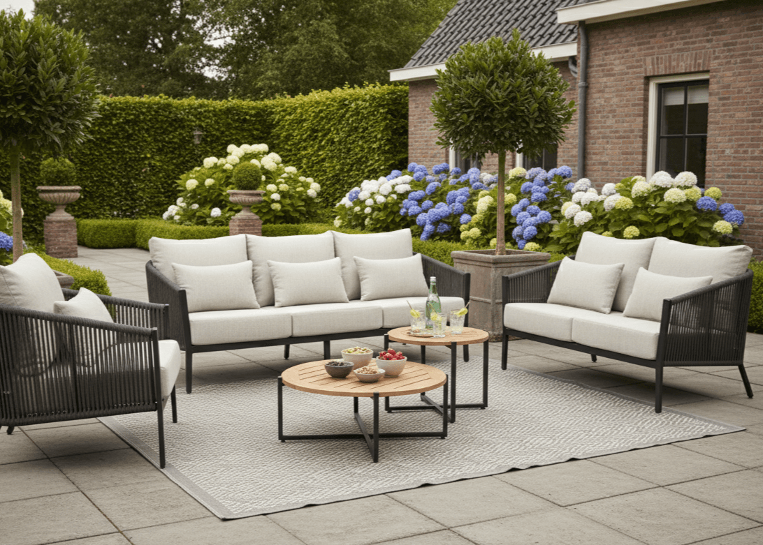 Aluminium Stoel-Bank Loungeset - Rope - Belito® Ouddorp - All-Weather - Nr.1