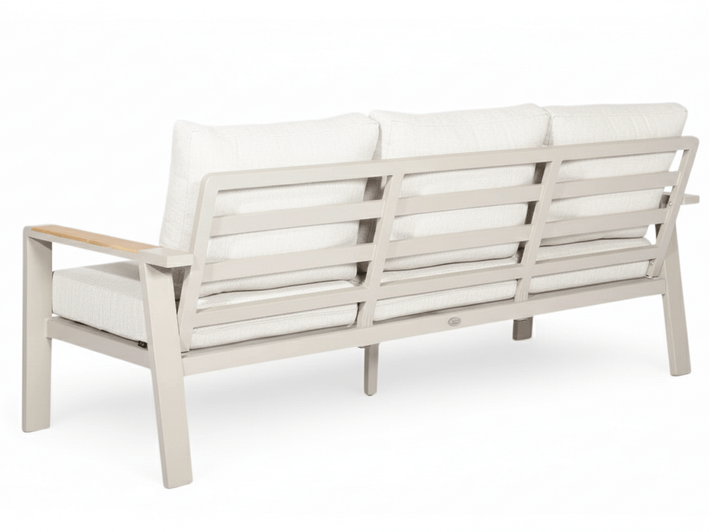 Belito Birmingham tuinbank 211 cm taupe aluminium met beige kussens