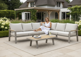 Aluminium Loungeset Hoekbank - Taupe Frame - 6-Persoons - Belito Lotte 5-delig