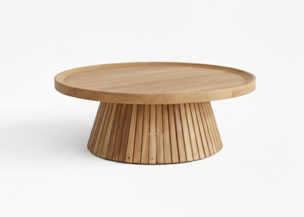 Belito_Teakhouten_koffietafel_80_cm_met_conische_poot