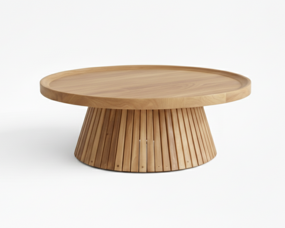 Belito_Teakhouten_koffietafel_80_cm_met_conische_poot