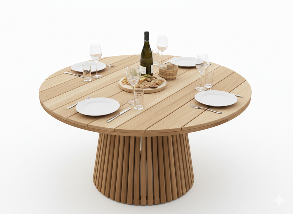 Apple Bee Condor/Belito Daan ronde tuinset 7-delig Oyster - 150 cm diameter