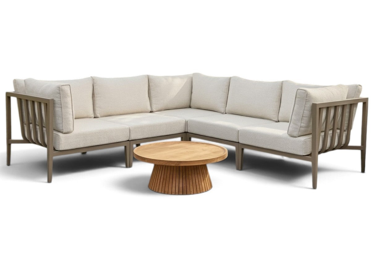 Belito Daan Hoek Loungeset | Taupe | 245x245 cm | Nr. 10 incl. Koffietafel