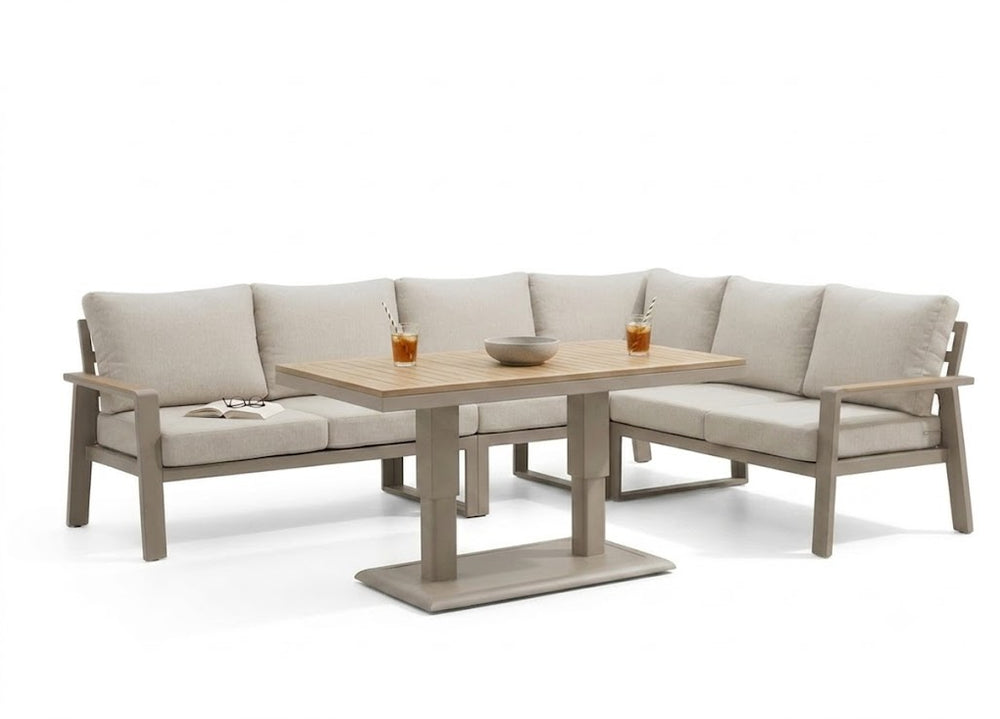 Belito lotte set hoekset taupe verstelbare tafel