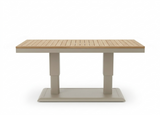 Belito lotte tafel taupe zijaanzicht - tuintafel verstelbaar