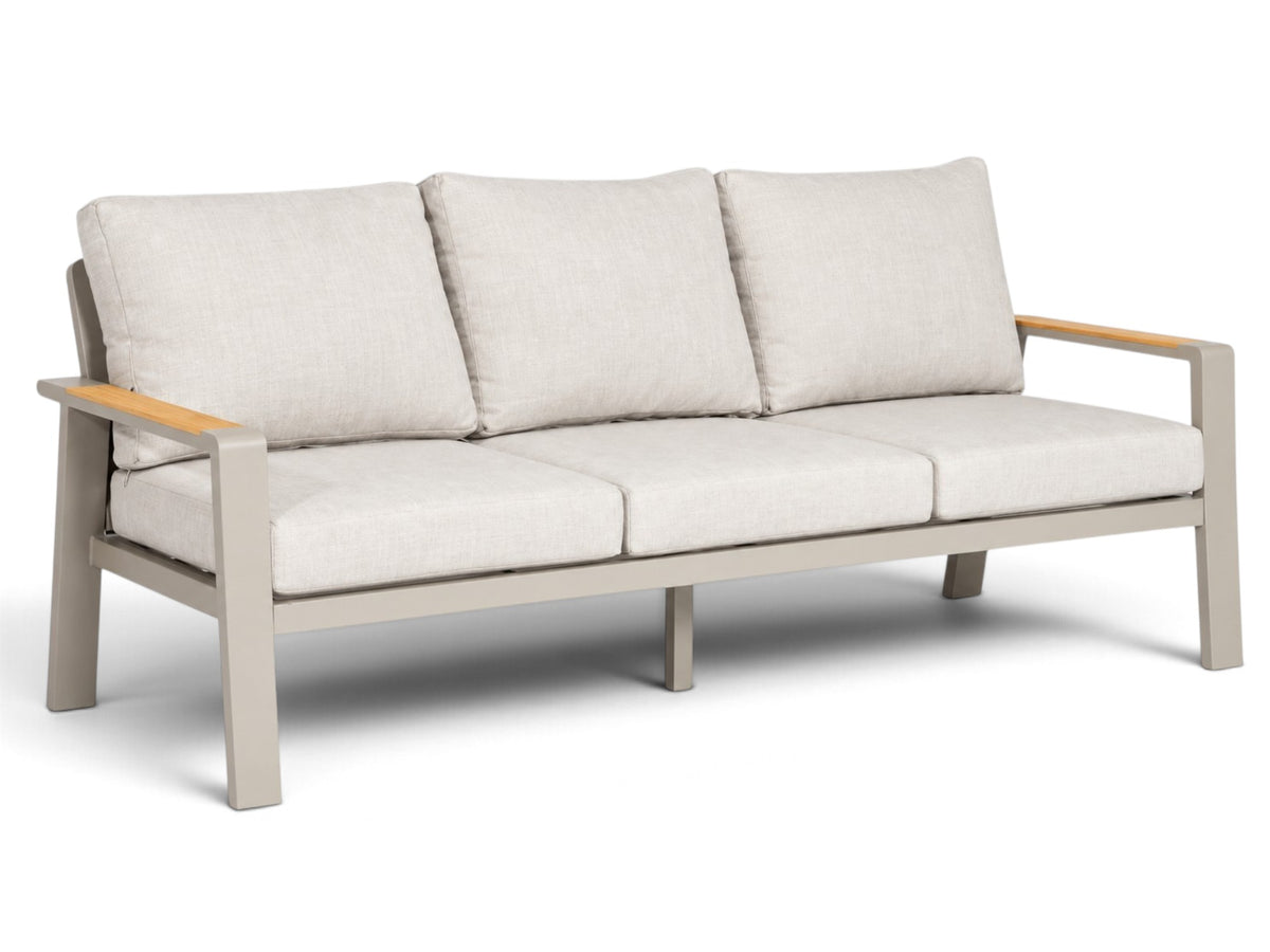 Belito Birmingham tuinbank 211 cm, taupe aluminium, 3-zits, vooraanzicht