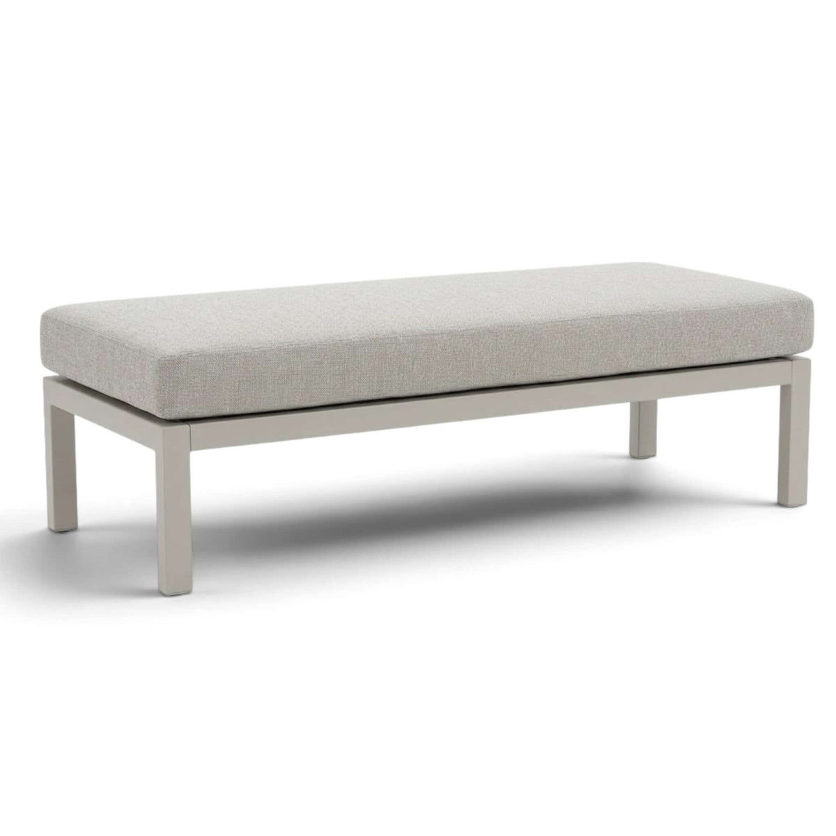 Belito Lisa Lounge Bench | Taupe Aluminium | 120 x 30 cm | Natural Oak Cushions