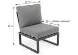 Belito Lotte Middenelement | Antraciet | Aluminium | 68 cm Breed