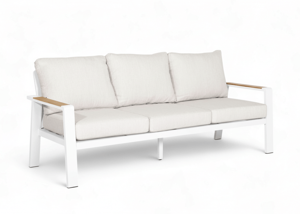 Birmingham 3 zits bank wit - lichte kussens