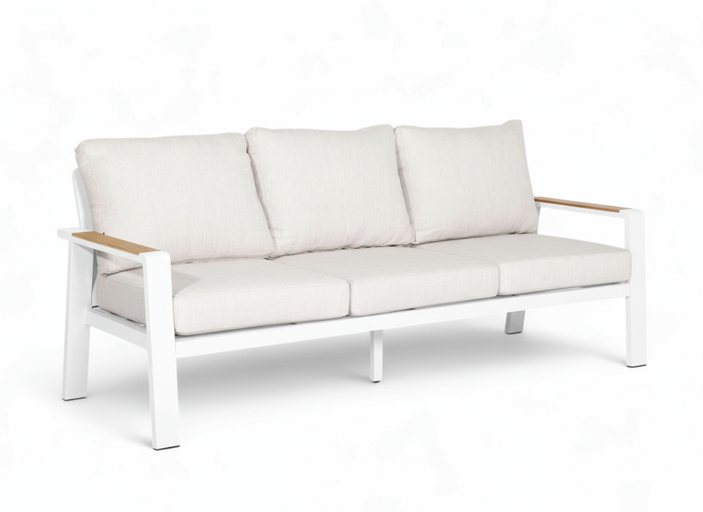 Birmingham 3 zits bank wit - lichte kussens