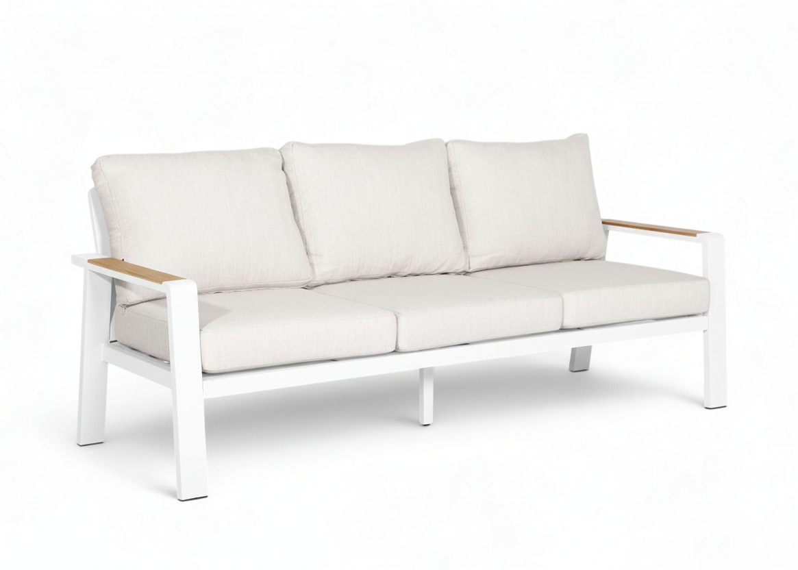 Birmingham 3 zits bank wit - lichte kussens