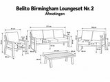 Belito Birmingham Lounge Set No. 2 | Taupe | 3-seater + 2-seater Sofa + Chair + Table | 6 People