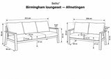 Belito Birmingham Loungeset Nr.6 | Antraciet | 3-zits + 2-zits Bank | 5 Personen