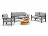 Belito Birmingham Loungeset Nr.8 | Antraciet | 3-zits + 2-zits Bank + Stoel + Daan Tafelset | 6-7 Personen