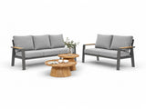 Belito Birmingham Loungeset Nr.9 | Antraciet | 3-zits + 2-zits Bank + Daan Tafelset | 5 Personen