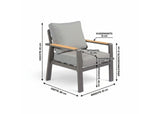 Belito Birmingham Loungestoel | Antraciet Aluminium | 81 x 80 x 83 cm