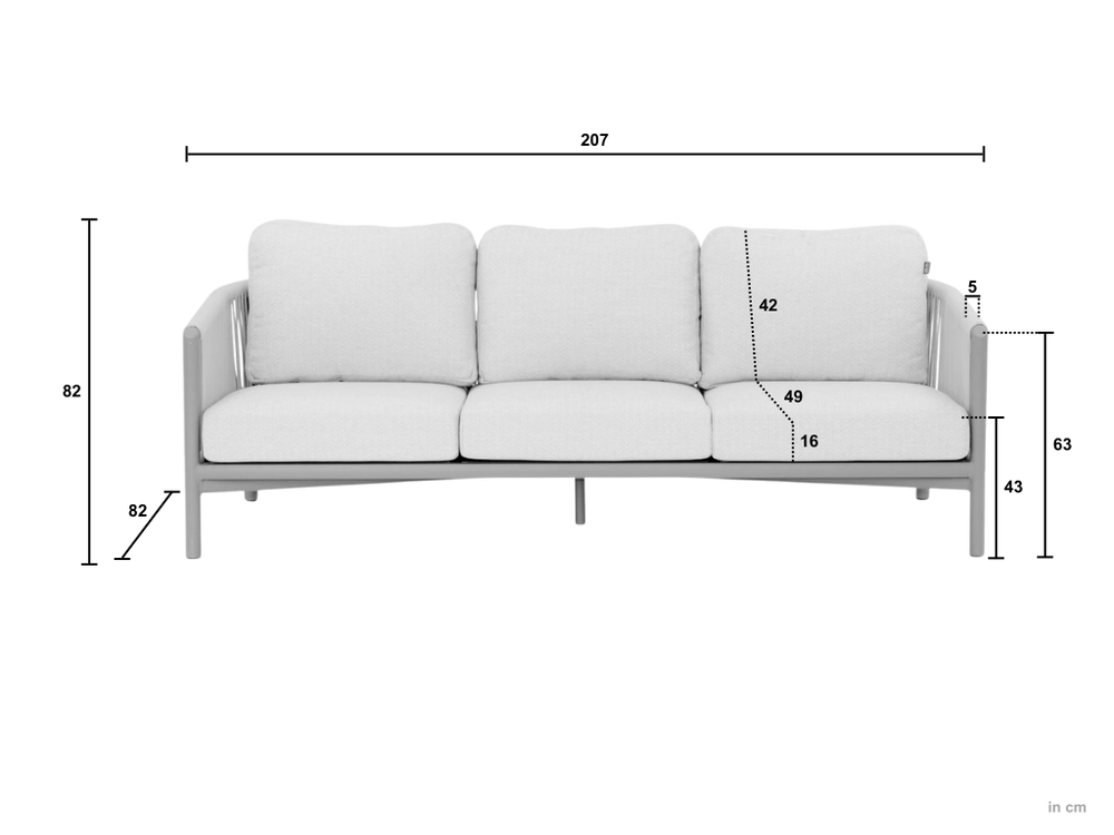 Apple Bee Bora Bora Loungebank - Oyster - 3 zits