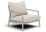 Belito Julia Loungestoel | Taupe | Aluminium & Rope | Teak Leuning