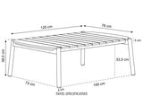 Belito Julia Coffee Table 120 x 76 cm | Aluminum Frame & Teak Top | Taupe