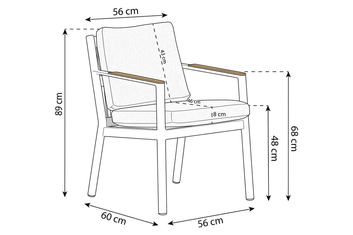 Belito Julia Dining Chair | Taupe | Aluminium & Rope
