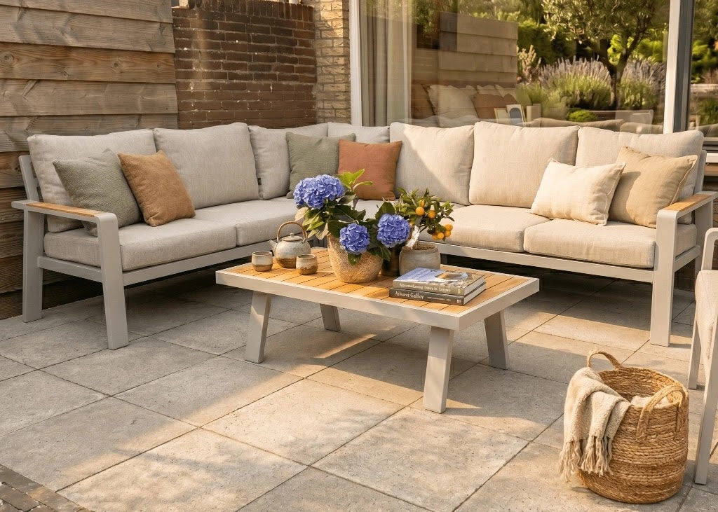 Belito Lotte Loungeset Hoekbank Nr. 1 | Taupe Aluminium | 288 x 220 cm | 6-persoons