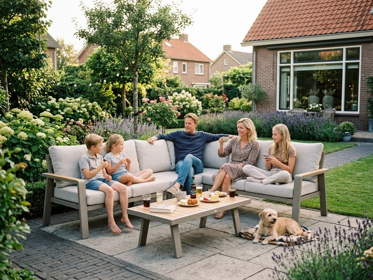 Belito Lotte Loungeset Hoekbank Nr. 1 | Taupe Aluminium | 288 x 220 cm | 6-persoons