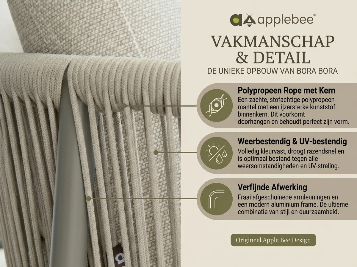Apple Bee Bora Bora Lounge Set 4-piece No. 2 | Taupe Rope & Ceramic
