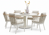 Apple Bee Condor dining tuinset 6-delig Oyster - Ø140cm