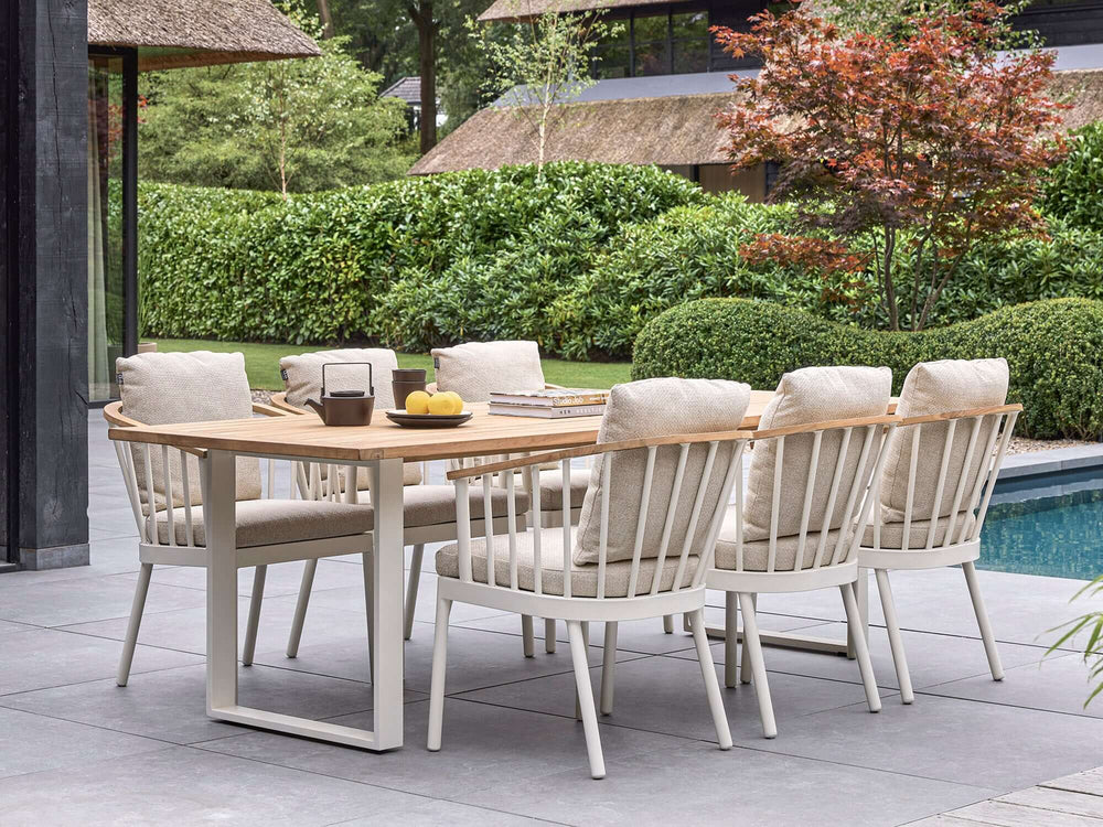 Apple Bee Condor Dining Stoel | Oyster | Aluminium & Teak