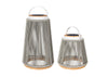 Rocca sfeerlamp tuin solar - aluminium + Rope - light grey - set van 2