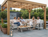Aluminium Loungeset Hoekbank - Taupe Frame - 6-Persoons - Belito Lotte 4-delig