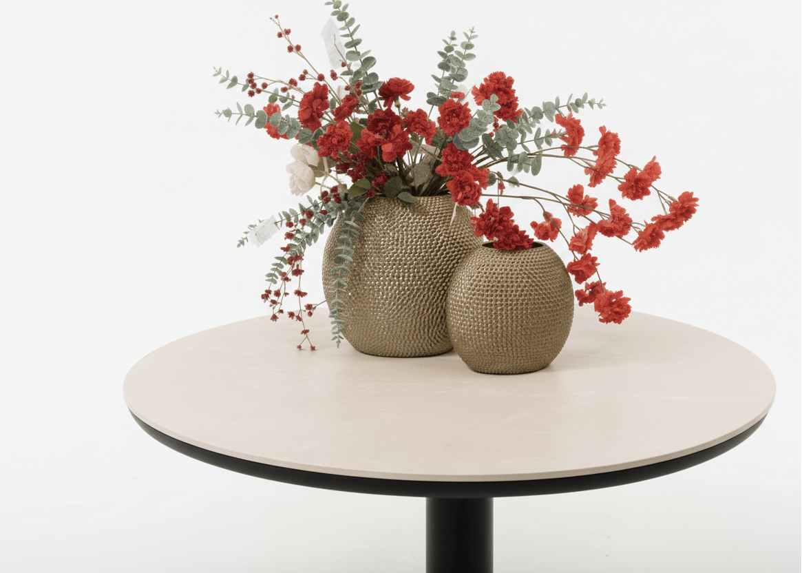 Apple Bee Melville dining tafel Ø160cm Sintered Stone - Black