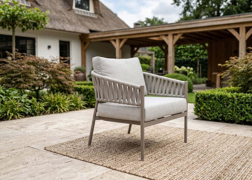 Belito Frank Aluminium Rope Loungestoel - Taupe