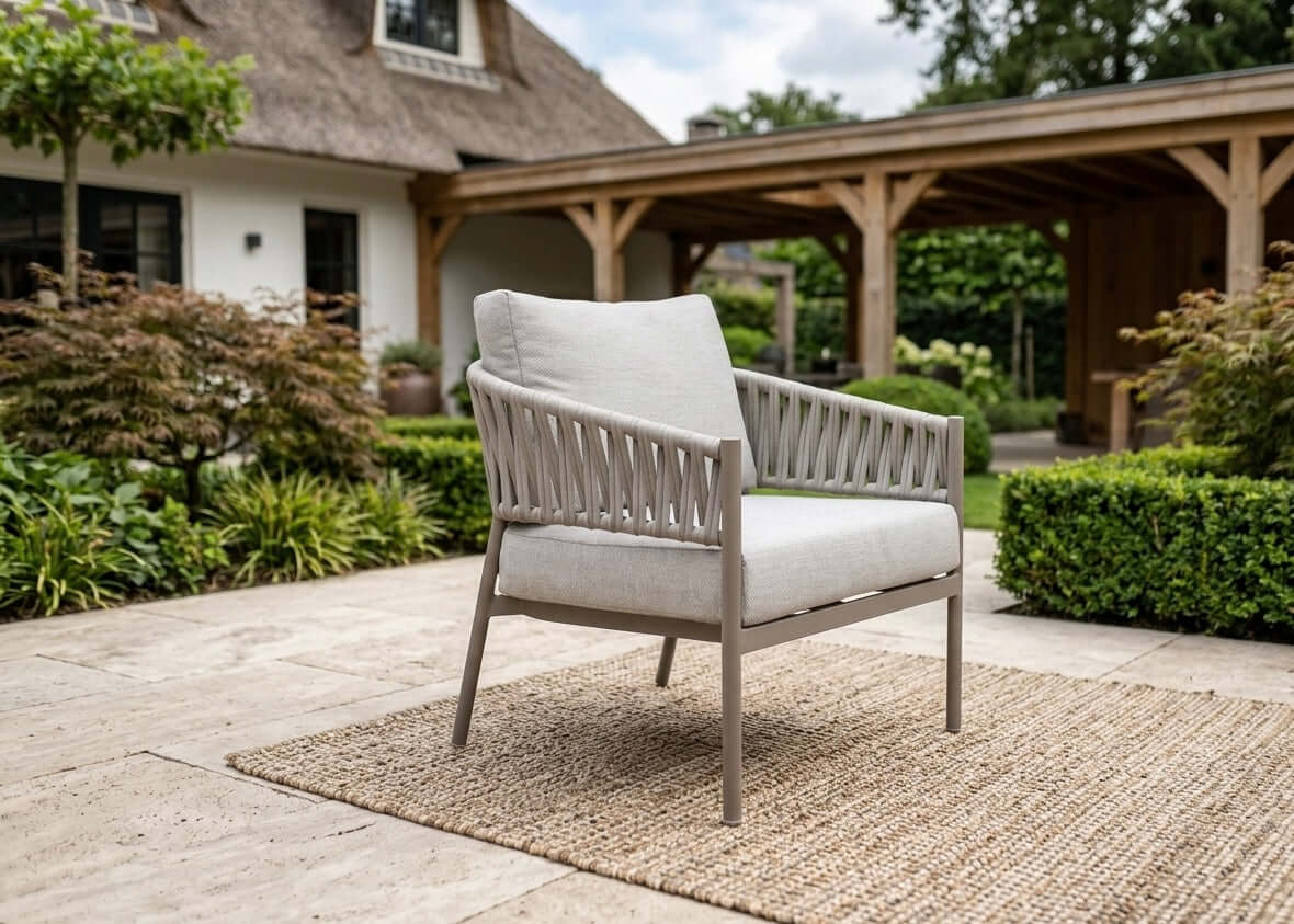 Belito Frank Aluminium Rope Loungestoel - Taupe