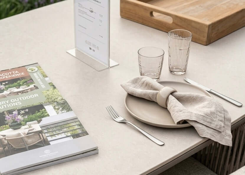 Apple Bee Bora Bora | Melville Low Dining set | Sintered Stone 280 cm | 7 Delig