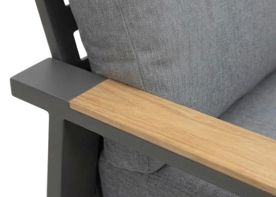 Belito Lotte Loungeset antraciet aluminium, sfeerfoto in tuin