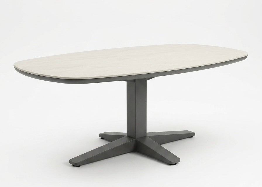 Apple Bee Zanzibar tuintafel 220x110 cm in Taupe met Sintered Stone blad