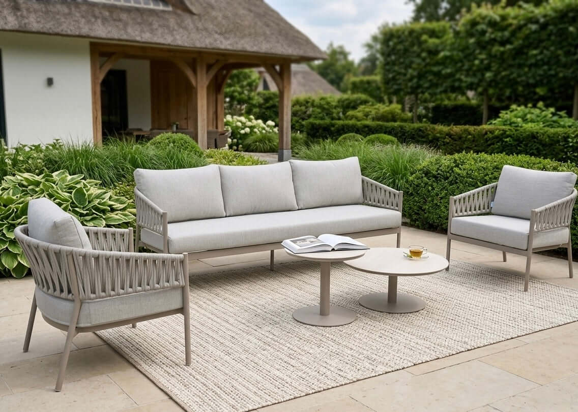 Belito Frank Aluminium Rope Loungestoel - Taupe