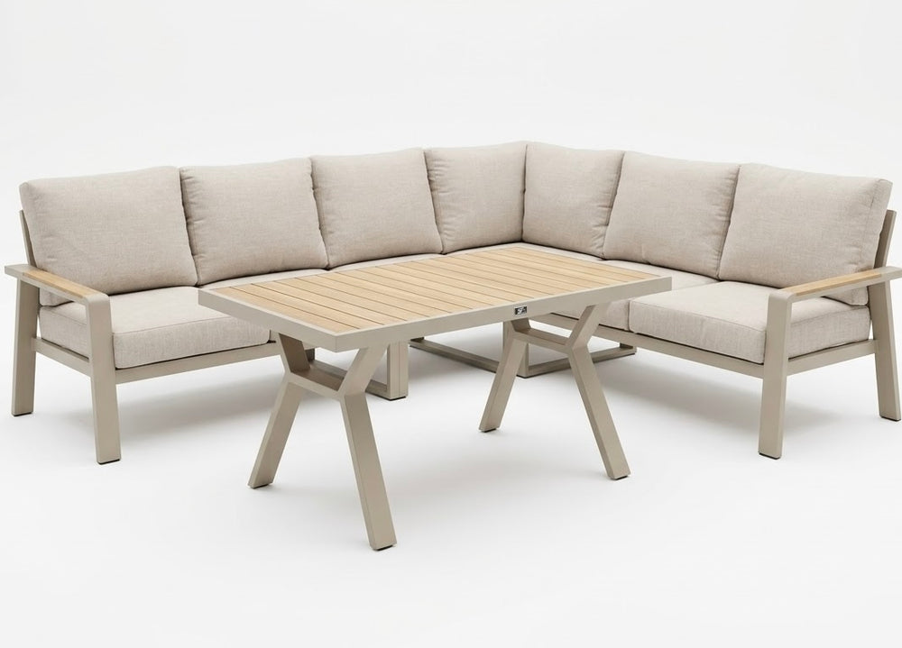 Belito Lotte Loungeset Hoekbank Nr. 4 | Taupe Aluminium | 288 x 220 cm | 6-persoons