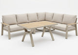 Belito Lotte Loungeset Hoekbank Nr. 4 | Taupe Aluminium | 288 x 220 cm | 6-persoons